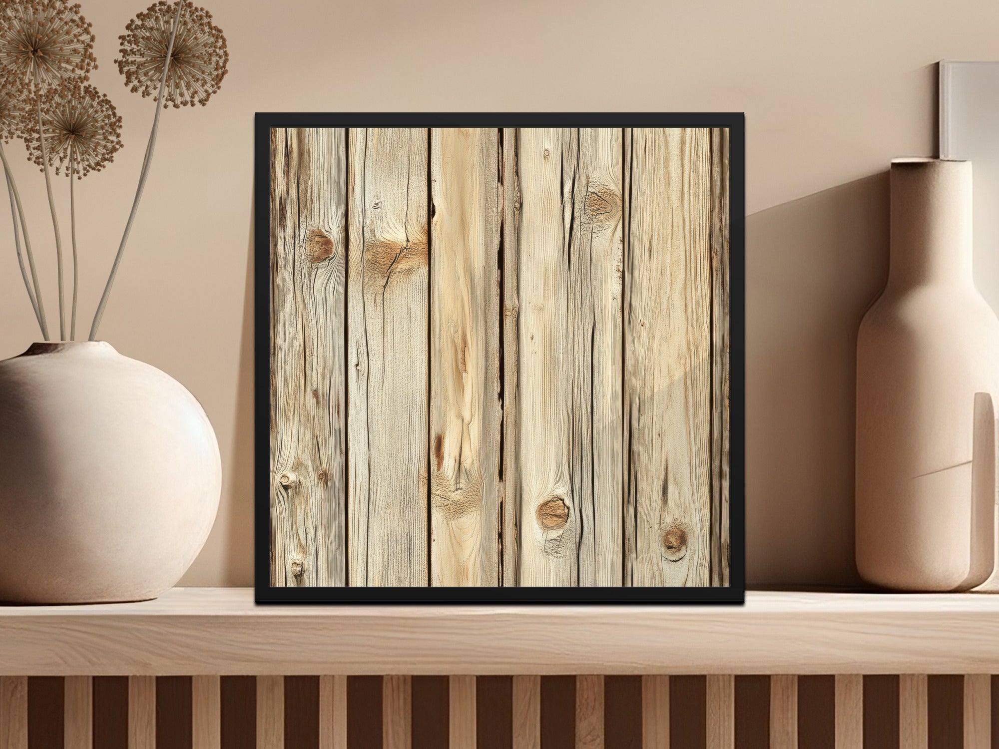 Rustic Wooden Panel Framed Wall Art Home Decor Item