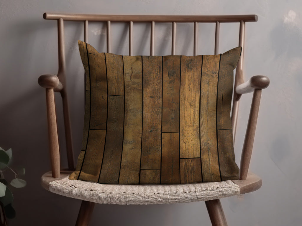 Rustic Wooden Plank Design Throw Pillow for Sale