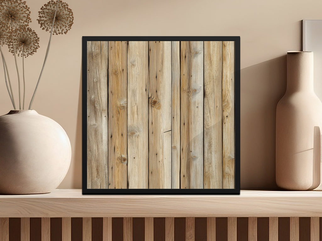 Rustic Wooden Planks Design Framed Wall Art Decor