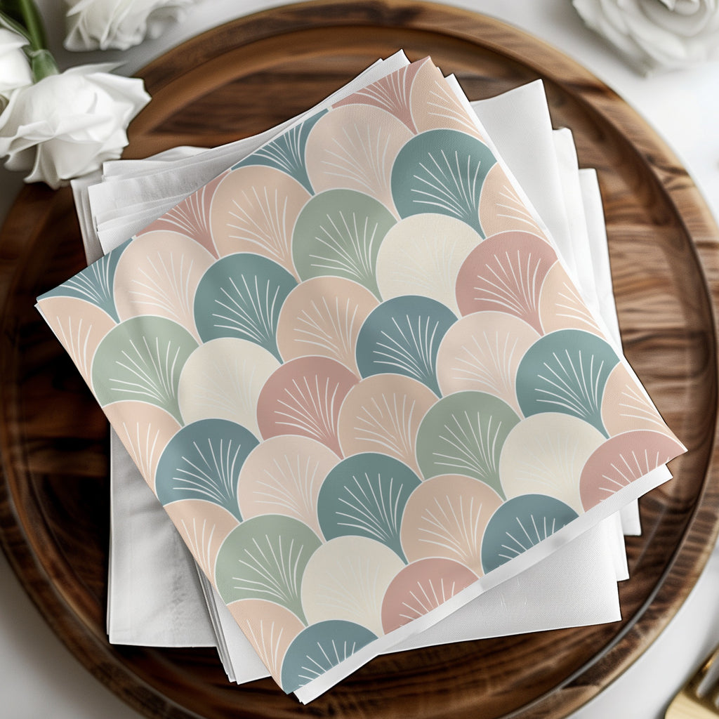 Elegant Geometric Pattern Soft Pastel Colors Napkin