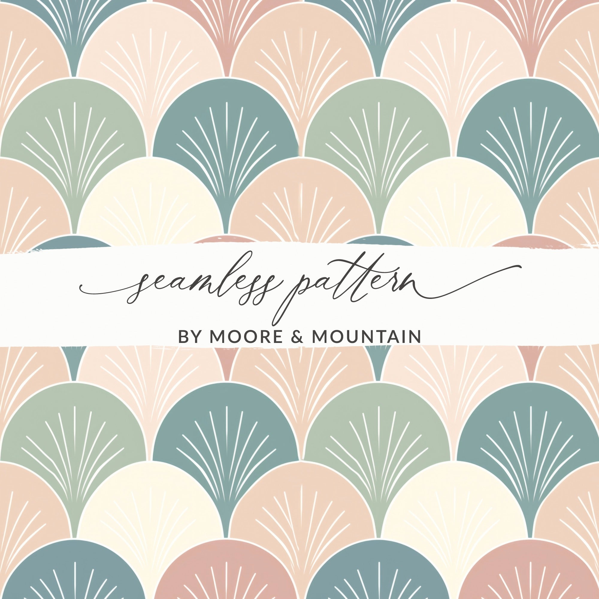 Retro Fan Print by Moore and Mountain Seamless Pattern