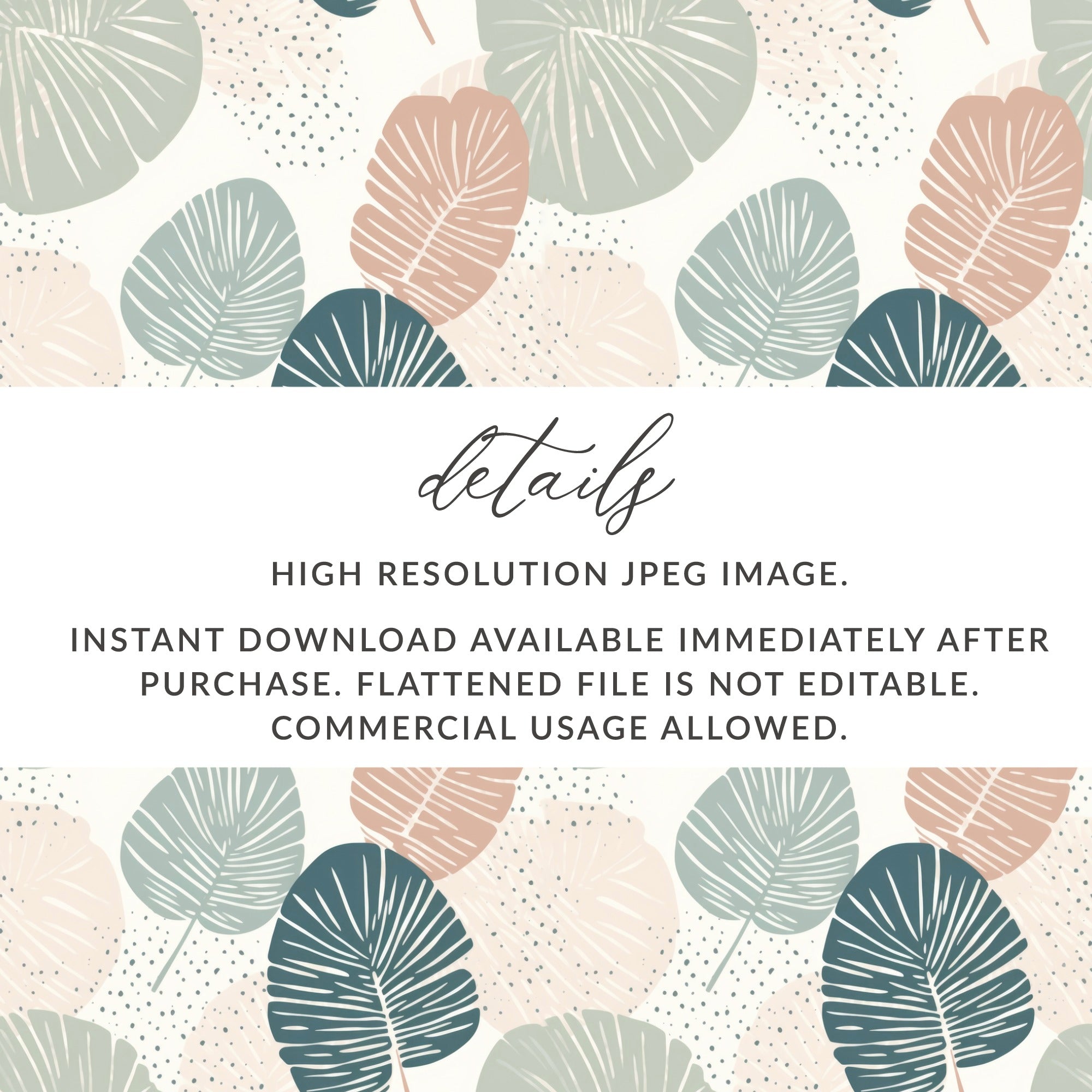 High Resolution JPEG Tropical Leaves Instant Download