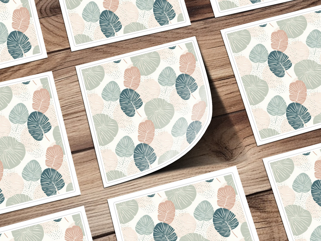 Colorful Leaf Print Decorative Art Card Product