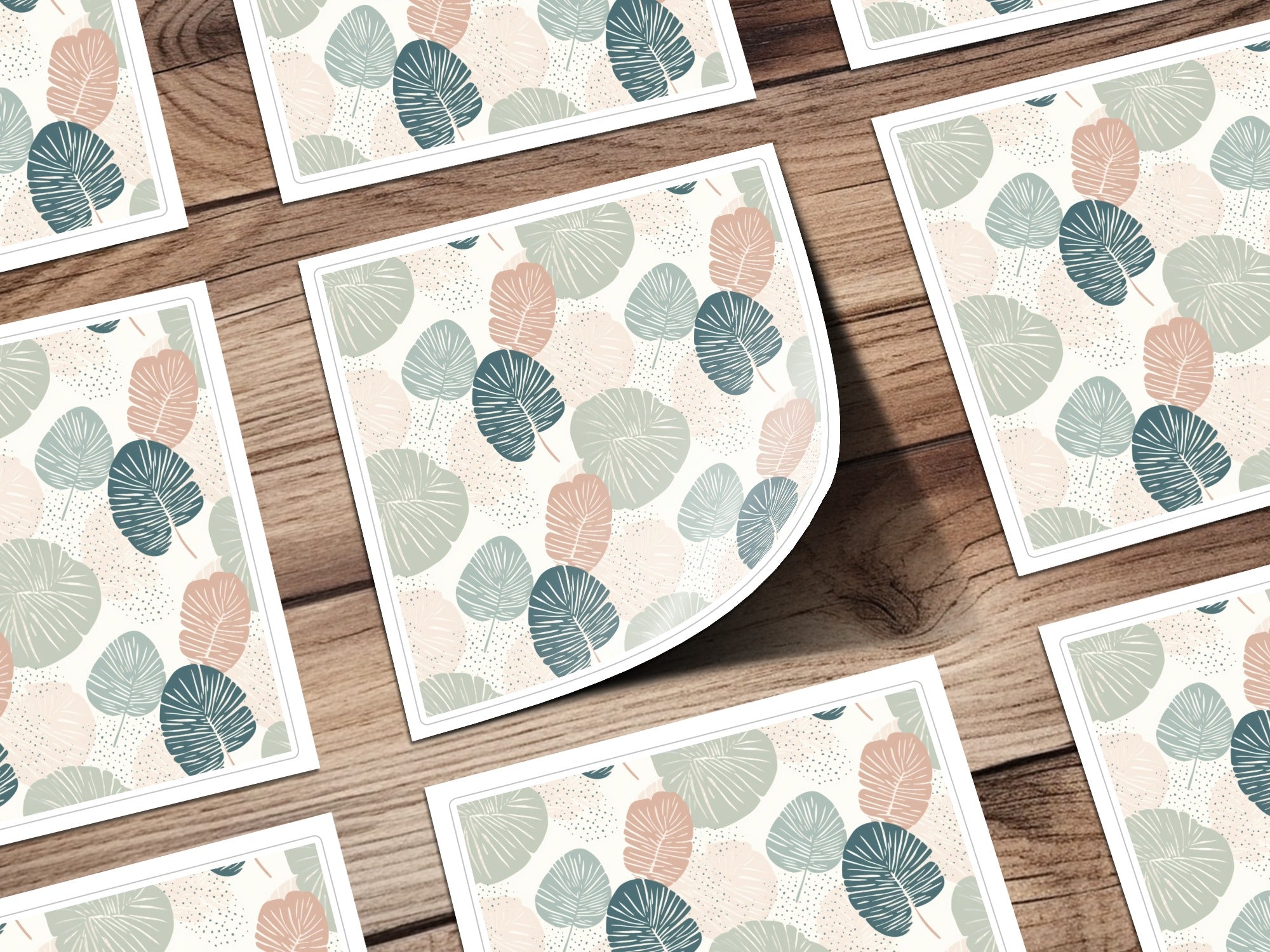 Colorful Leaf Print Decorative Art Card Product