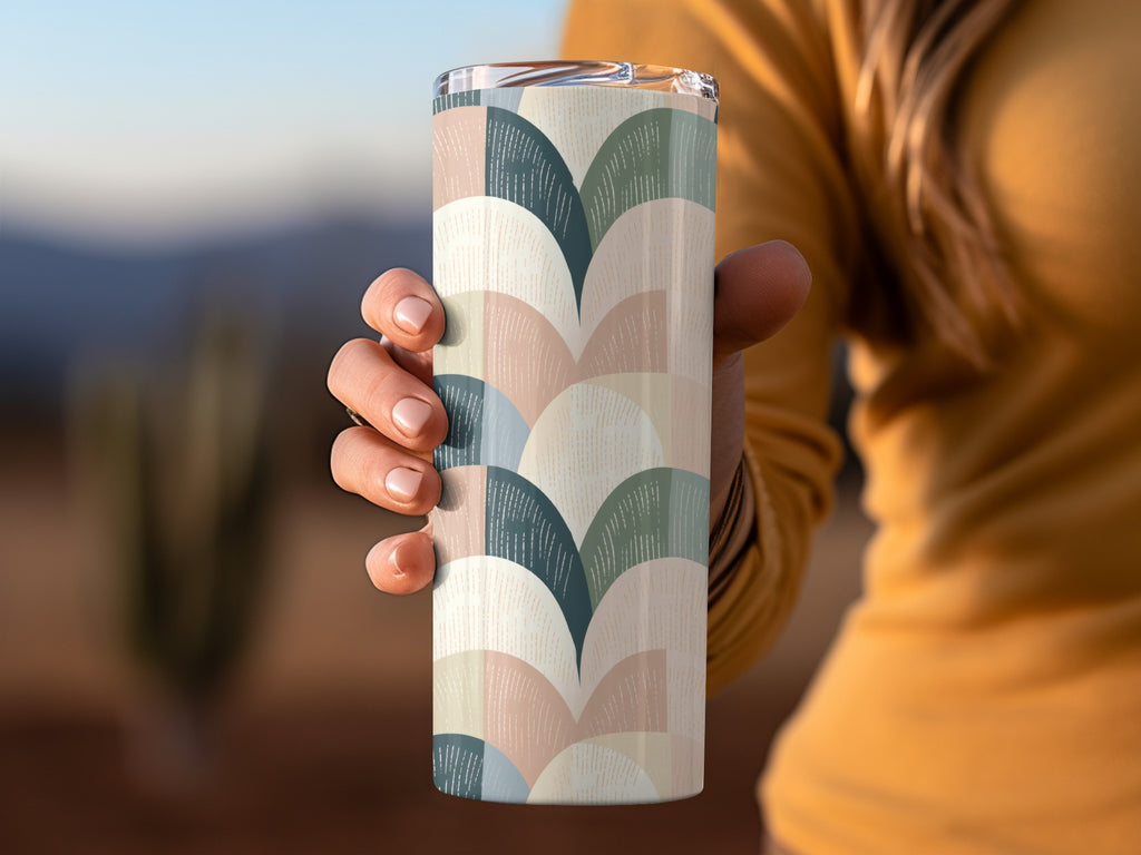 Stylish Multi-Color Patterned Travel Tumbler Product