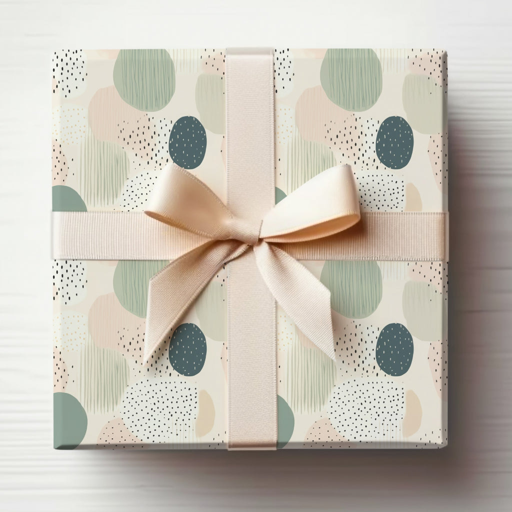Elegant Abstract Patterned Gift Wrap with Bow Design