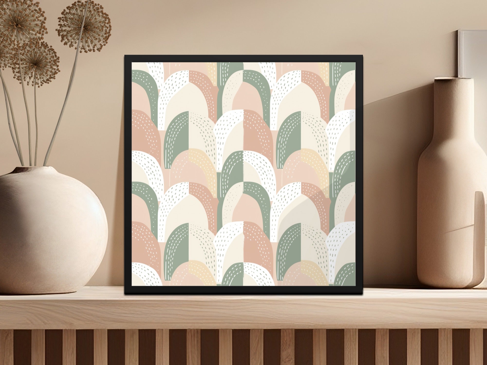 Abstract Geometric Arches Pattern Art Print Decor