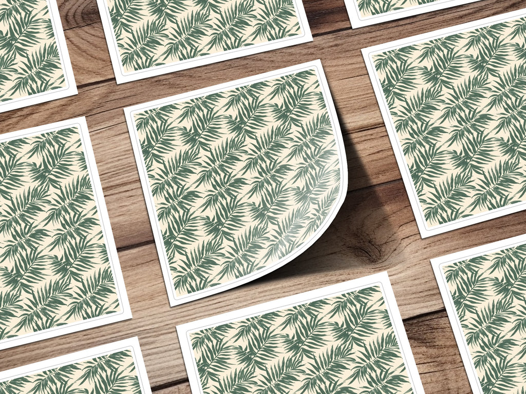 Tropical Green Leaf Pattern Sticker Sheet product