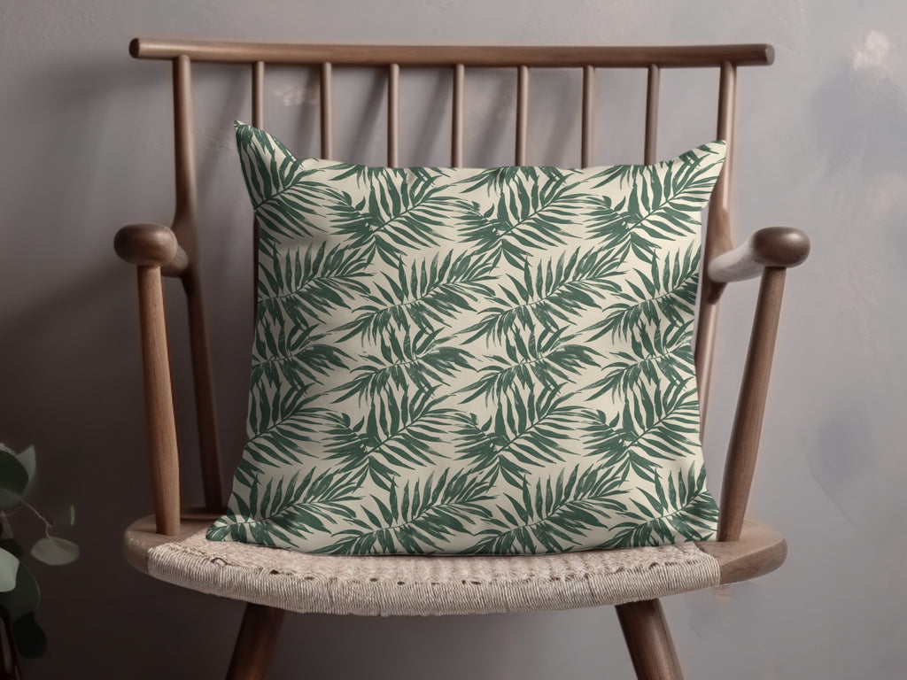 Green Tropical Leaves Patterned Pillow product