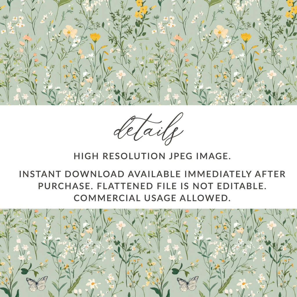 High Resolution Floral Pattern JPEG Instant Download Image