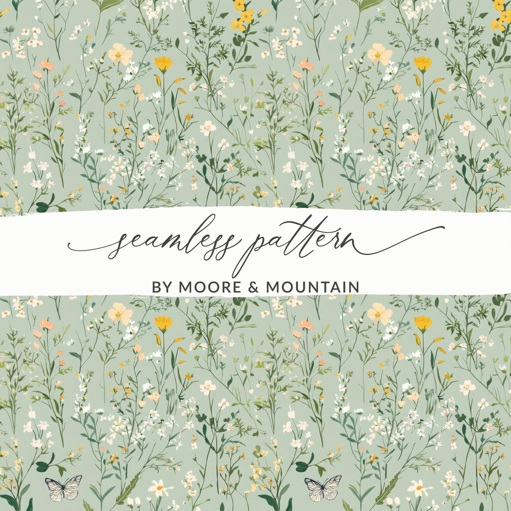 Floral Meadow Seamless Pattern by Moore & Mountain Design