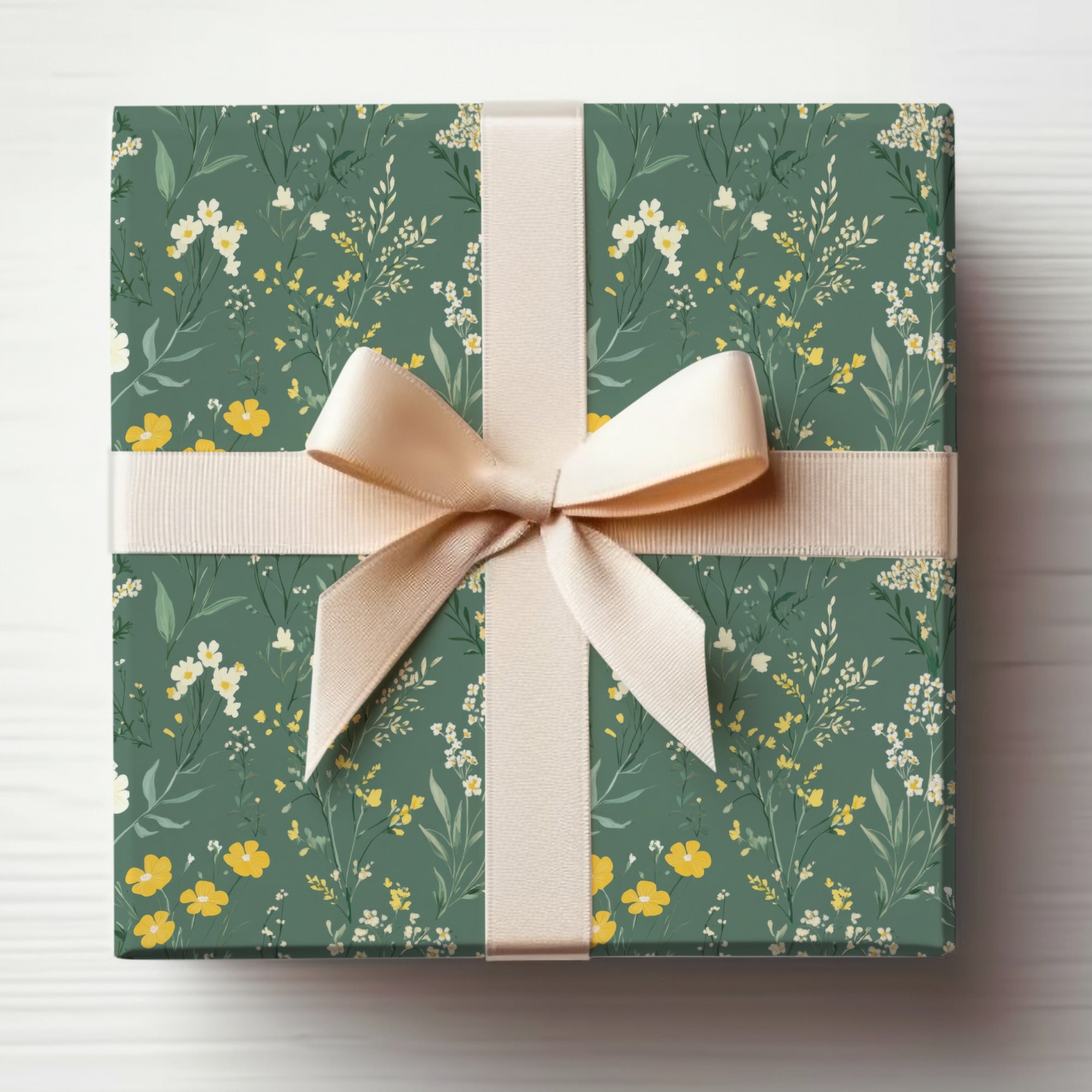 Elegant Floral Gift Box with Ivory Ribbon for All Occasions