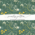 Green Floral Seamless Pattern Decorative Wallpaper Design