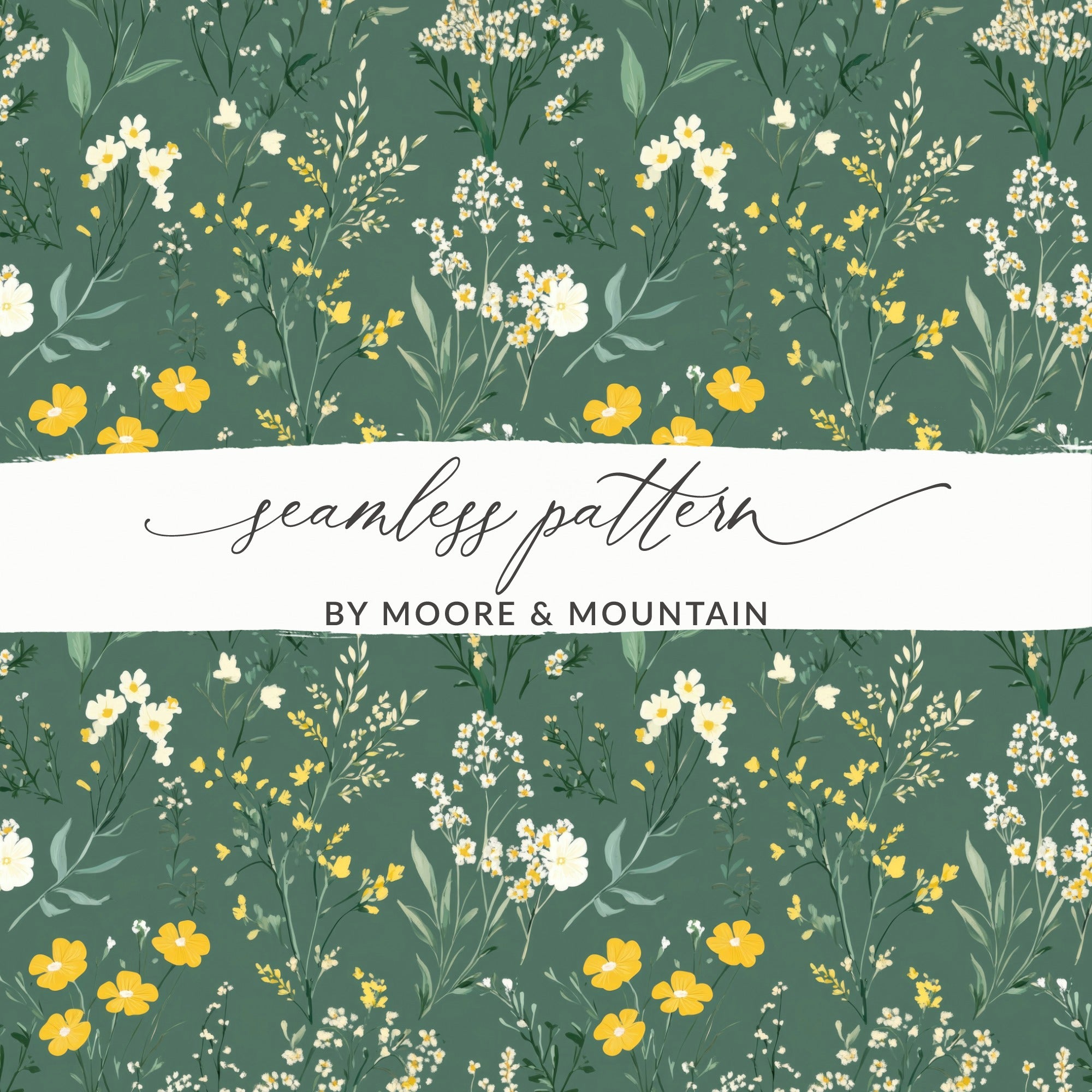 Green Floral Seamless Pattern Decorative Wallpaper Design