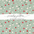 Festive Polka Dot and Holly Seamless Pattern Design
