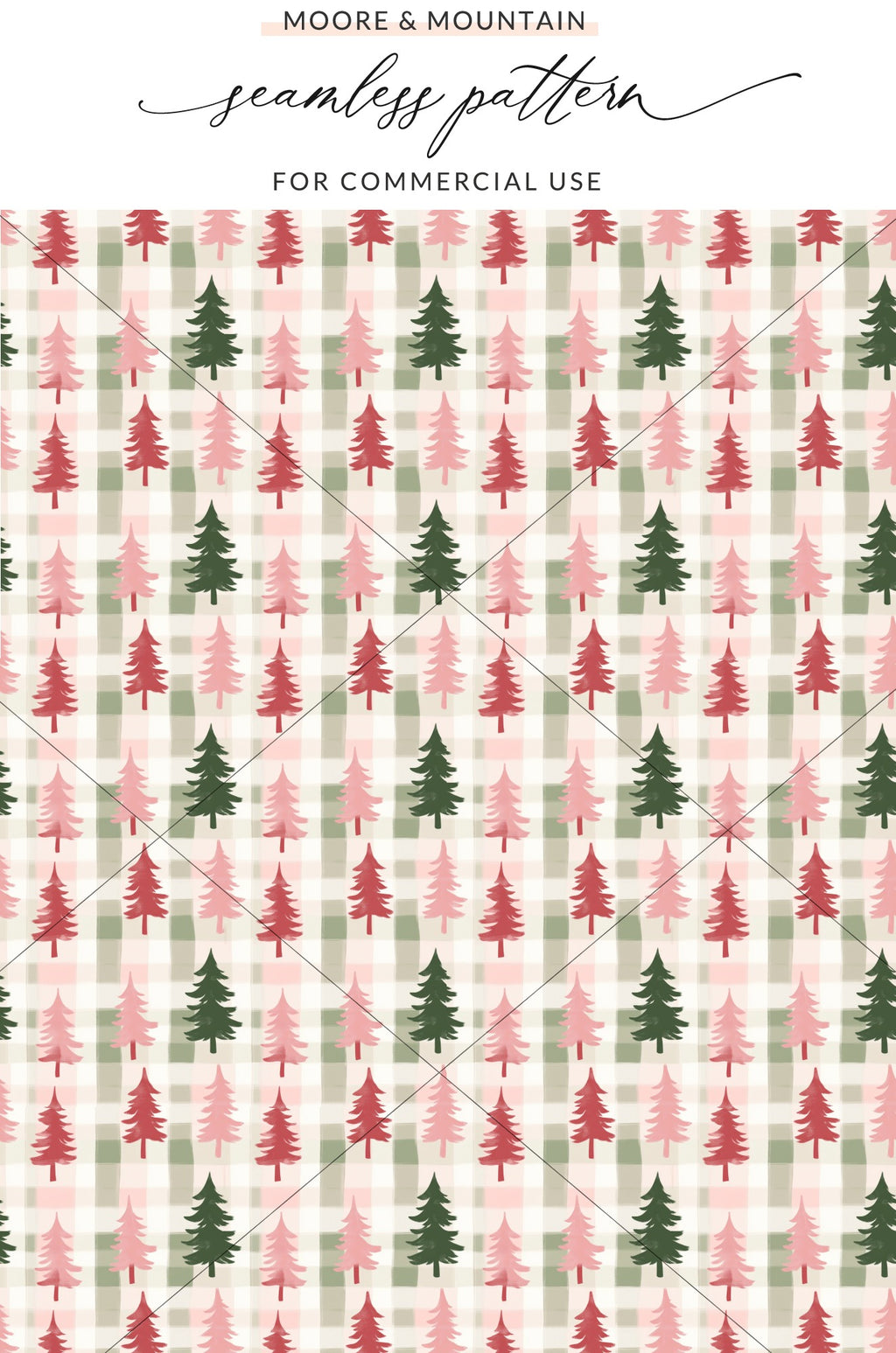 Seamless Pattern with Christmas Tree Design