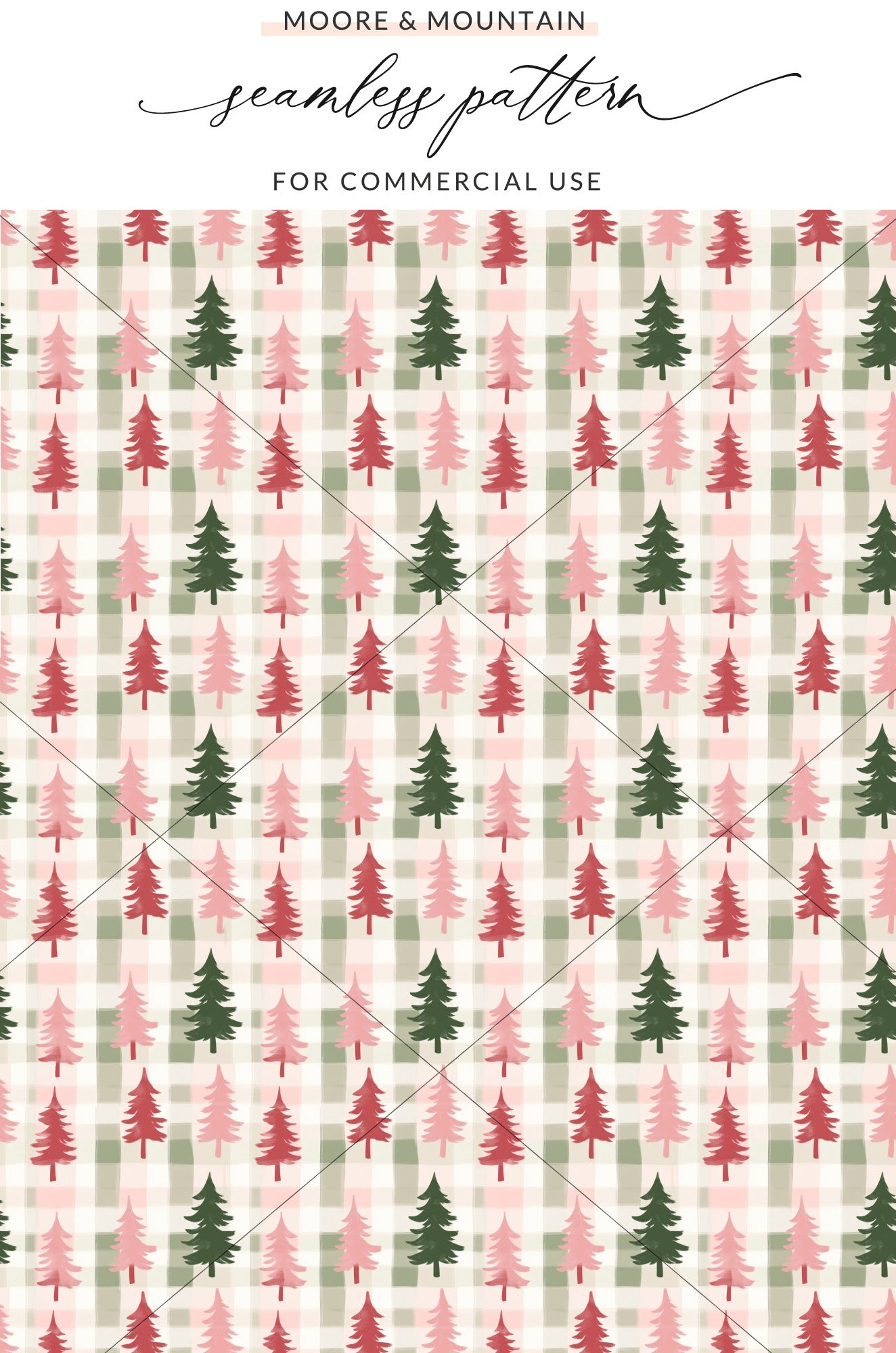 Seamless Pattern with Christmas Tree Design