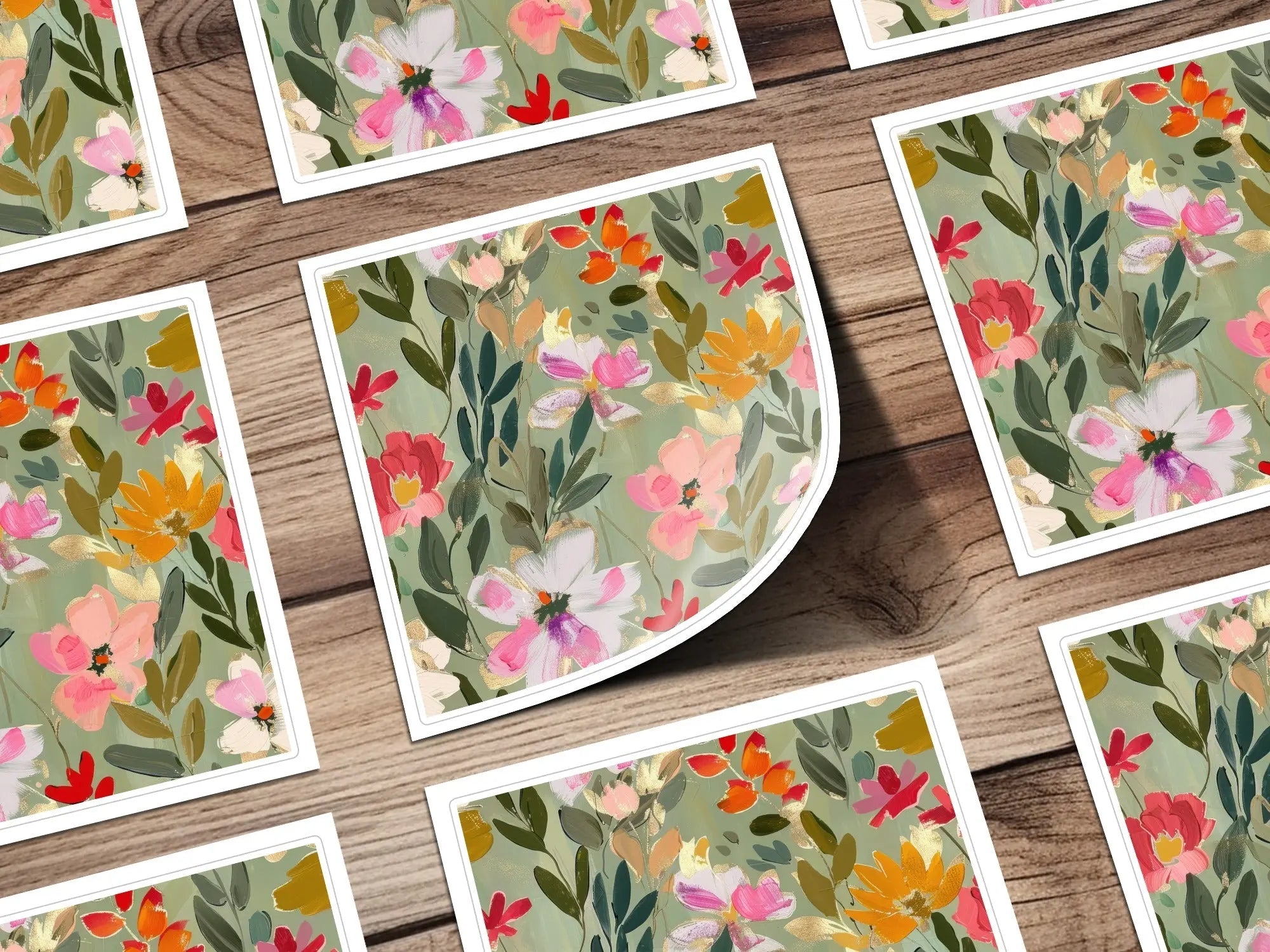 Sage Green Floral Digital Paper, Seamless Pattern, Flower Digital Download, Scrapbook Paper, Fabric Design, Surface Pattern Design - Moore and Mountain