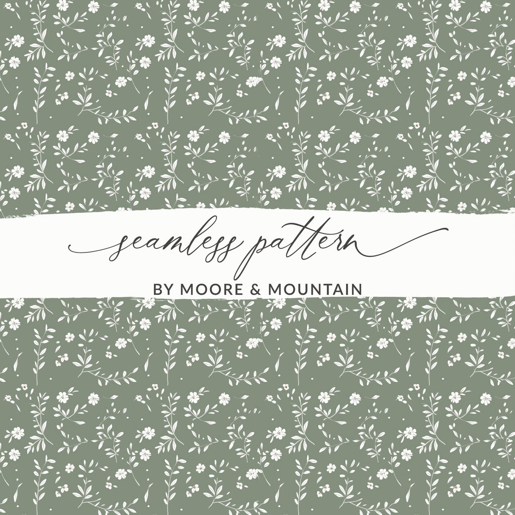 Elegant Moore & Mountain Floral Seamless Pattern Design