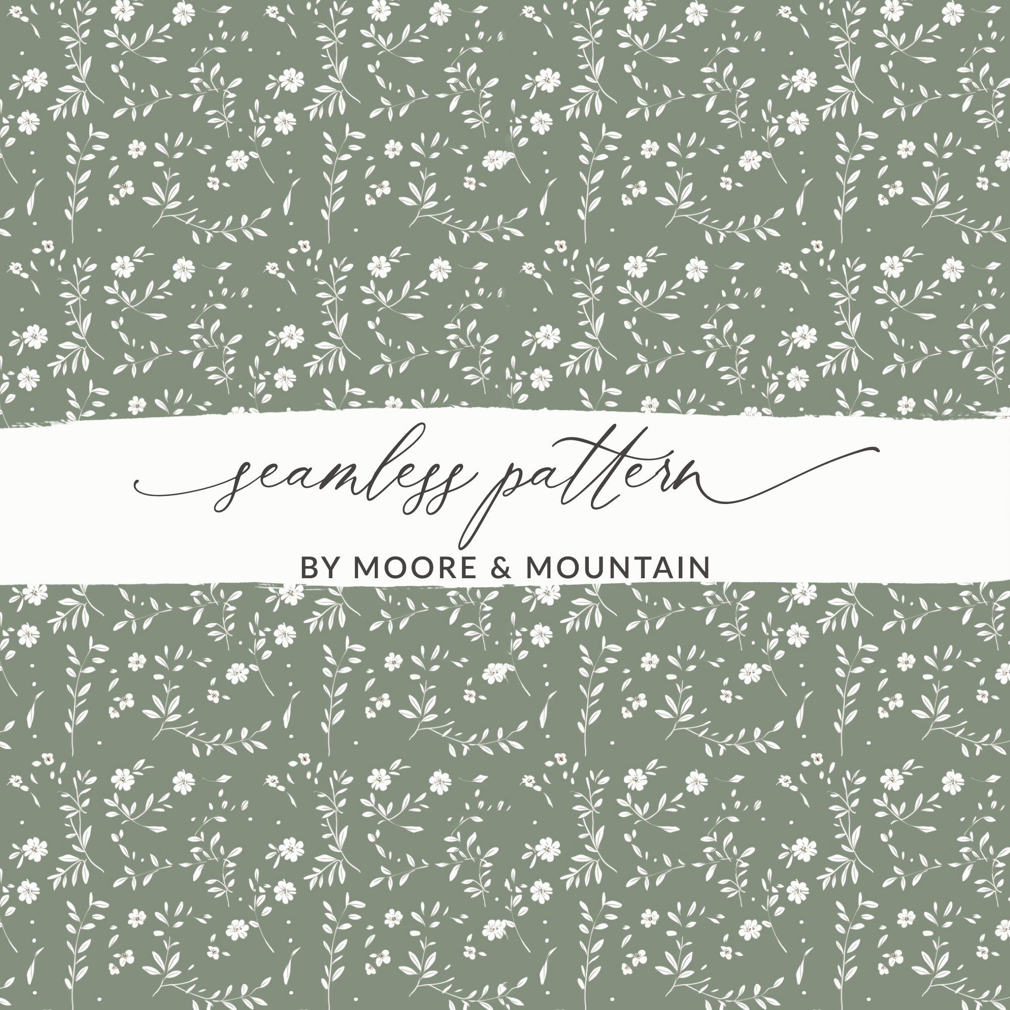 Elegant Moore & Mountain Floral Seamless Pattern Design