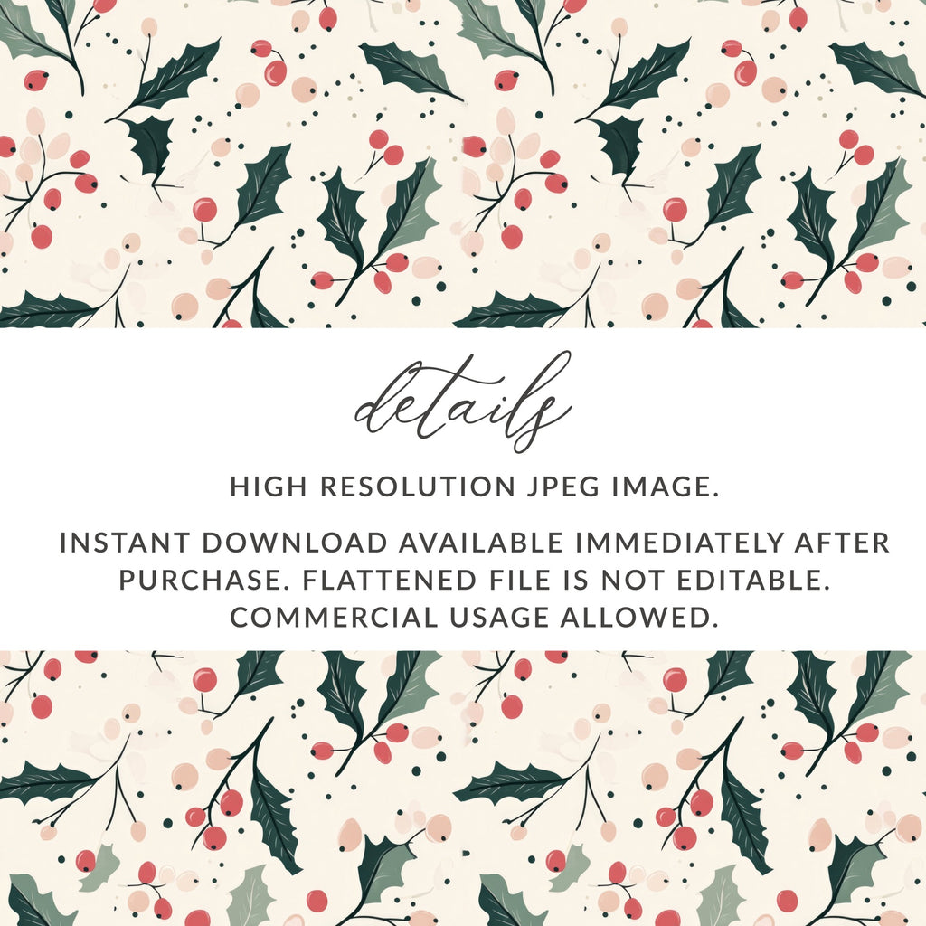 High Resolution Holly Berries and Leaves JPEG Image