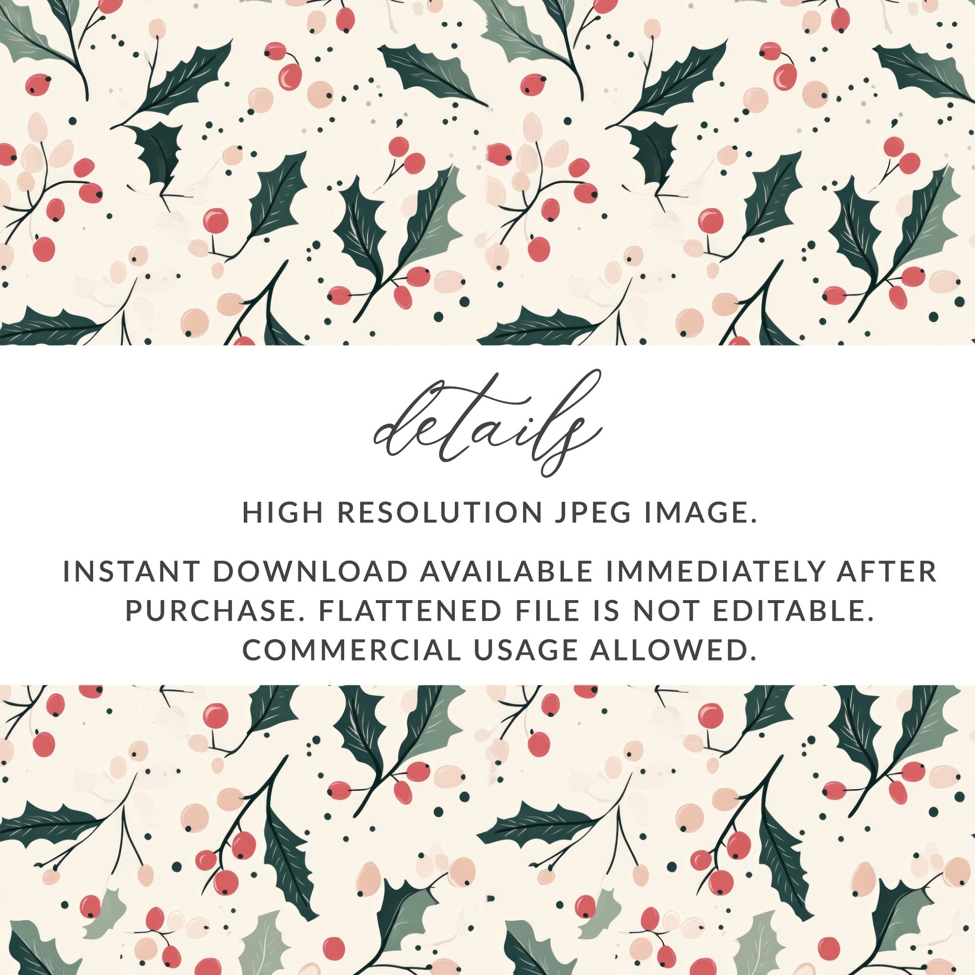 High Resolution Holly Berries and Leaves JPEG Image