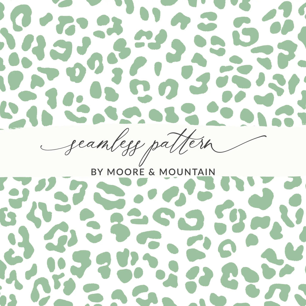 Sage Green Leopard Print, Digital Paper, Seamless Pattern, Cheetah Print, Animal Print, Scrapbook Paper, Fabric Design, Digital Downloads - Moore and Mountain