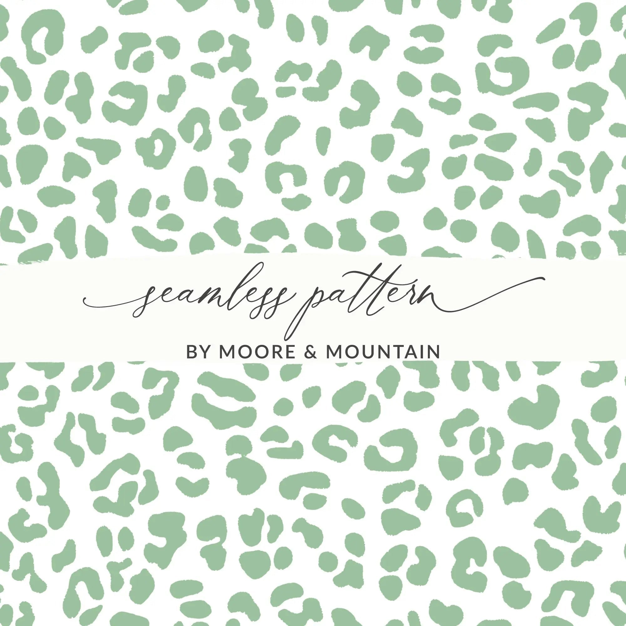 Sage Green Leopard Print, Digital Paper, Seamless Pattern, Cheetah Print, Animal Print, Scrapbook Paper, Fabric Design, Digital Downloads - Moore and Mountain