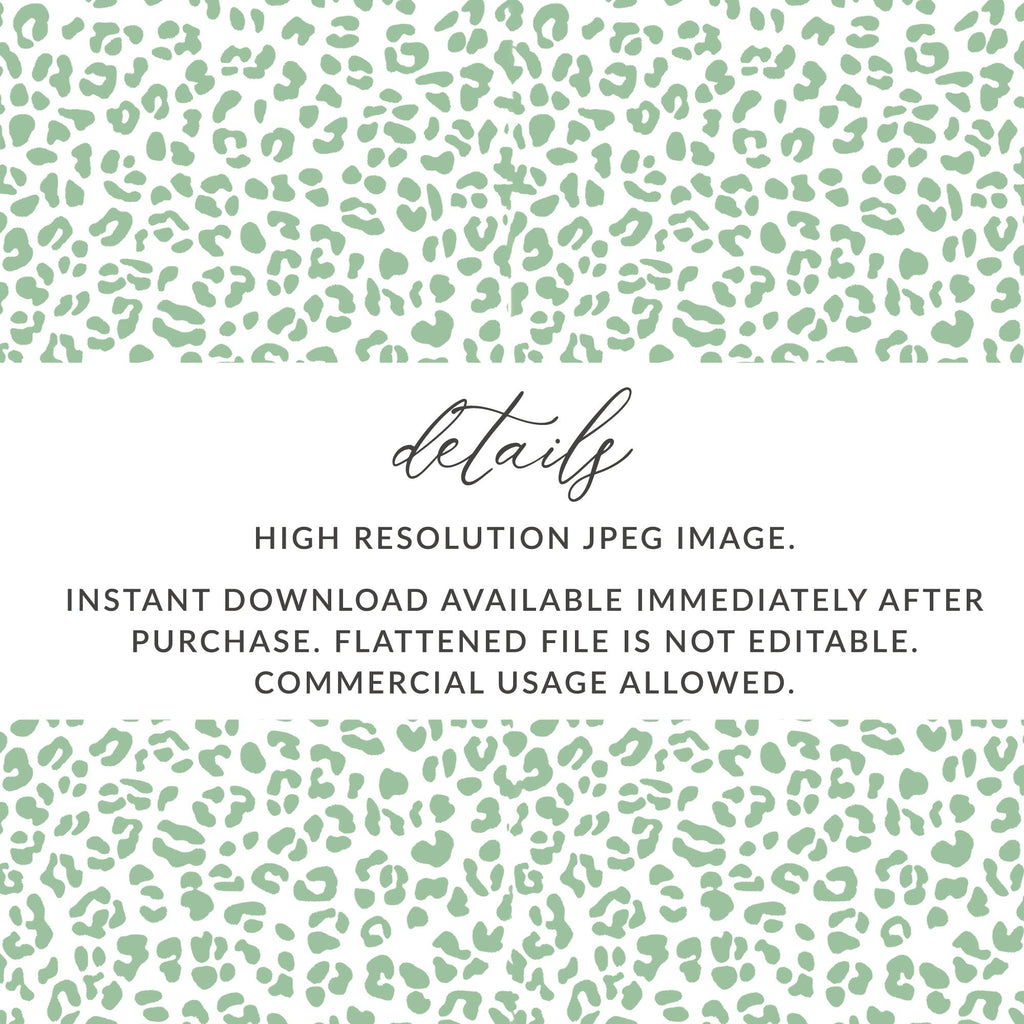 Sage Green Leopard Print, Digital Seamless Pattern, Animal Print, 2 JPEG Files, Commercial Use, Scrapbook Paper, Fabric Design - Moore and Mountain