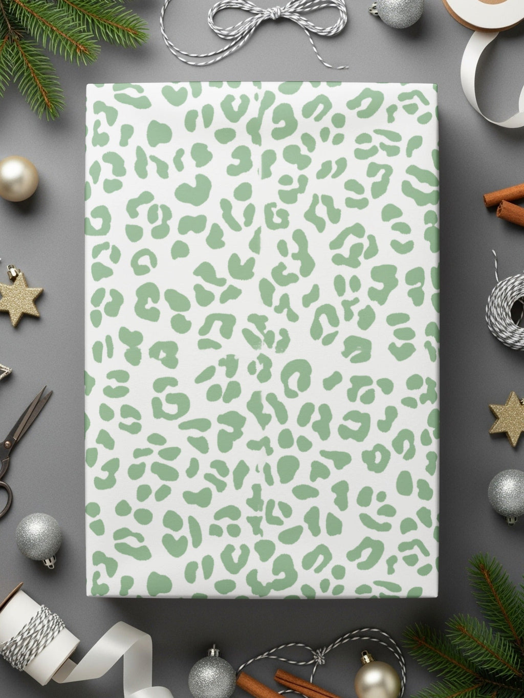 Sage Green Leopard Print, Digital Seamless Pattern, Animal Print, 2 JPEG Files, Commercial Use, Scrapbook Paper, Fabric Design - Moore and Mountain