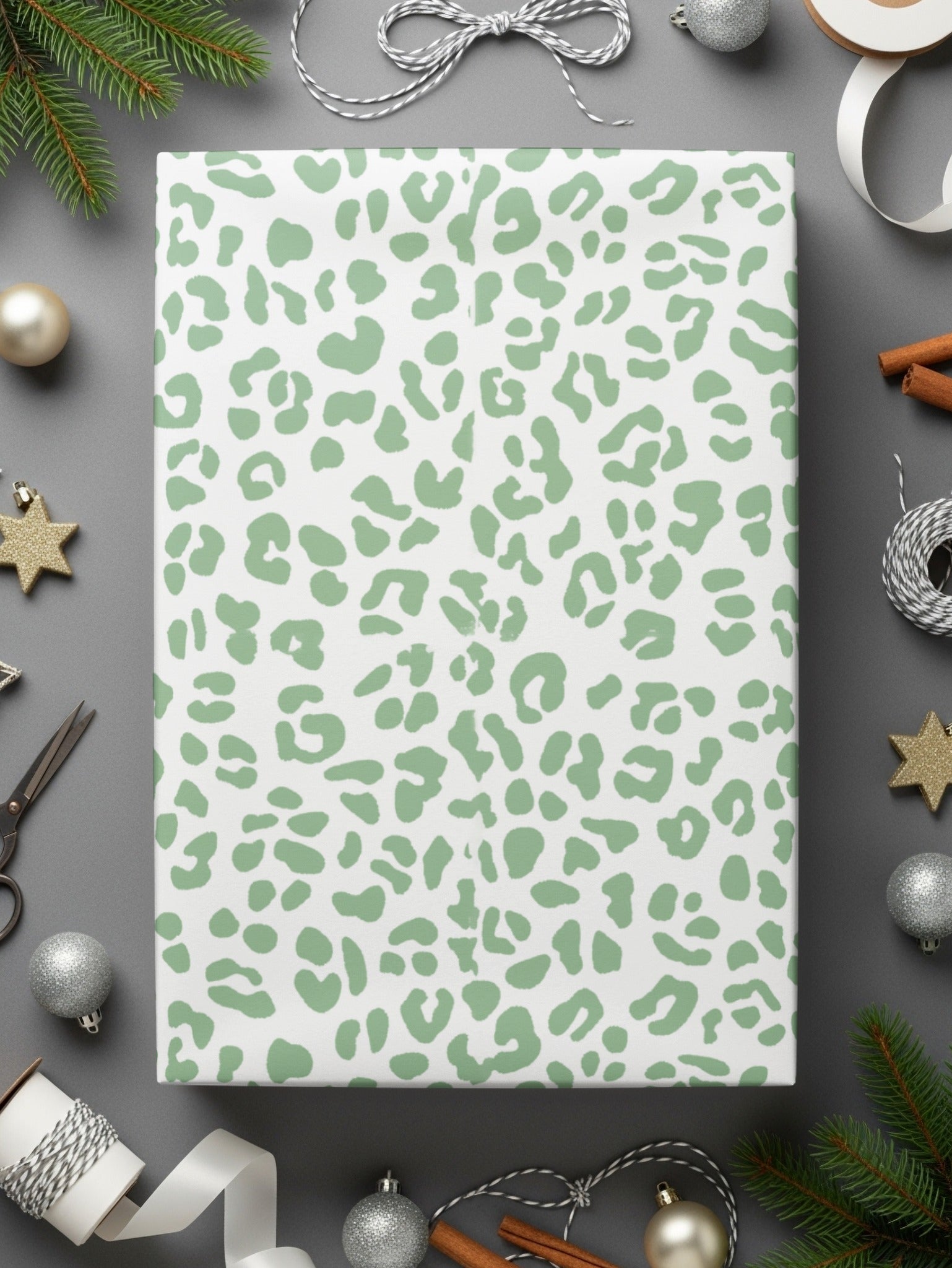 Sage Green Leopard Print, Digital Seamless Pattern, Animal Print, 2 JPEG Files, Commercial Use, Scrapbook Paper, Fabric Design - Moore and Mountain