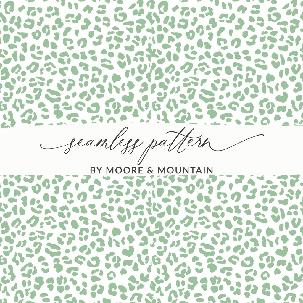 Sage Green Leopard Print, Digital Seamless Pattern, Animal Print, 2 JPEG Files, Commercial Use, Scrapbook Paper, Fabric Design - Moore and Mountain