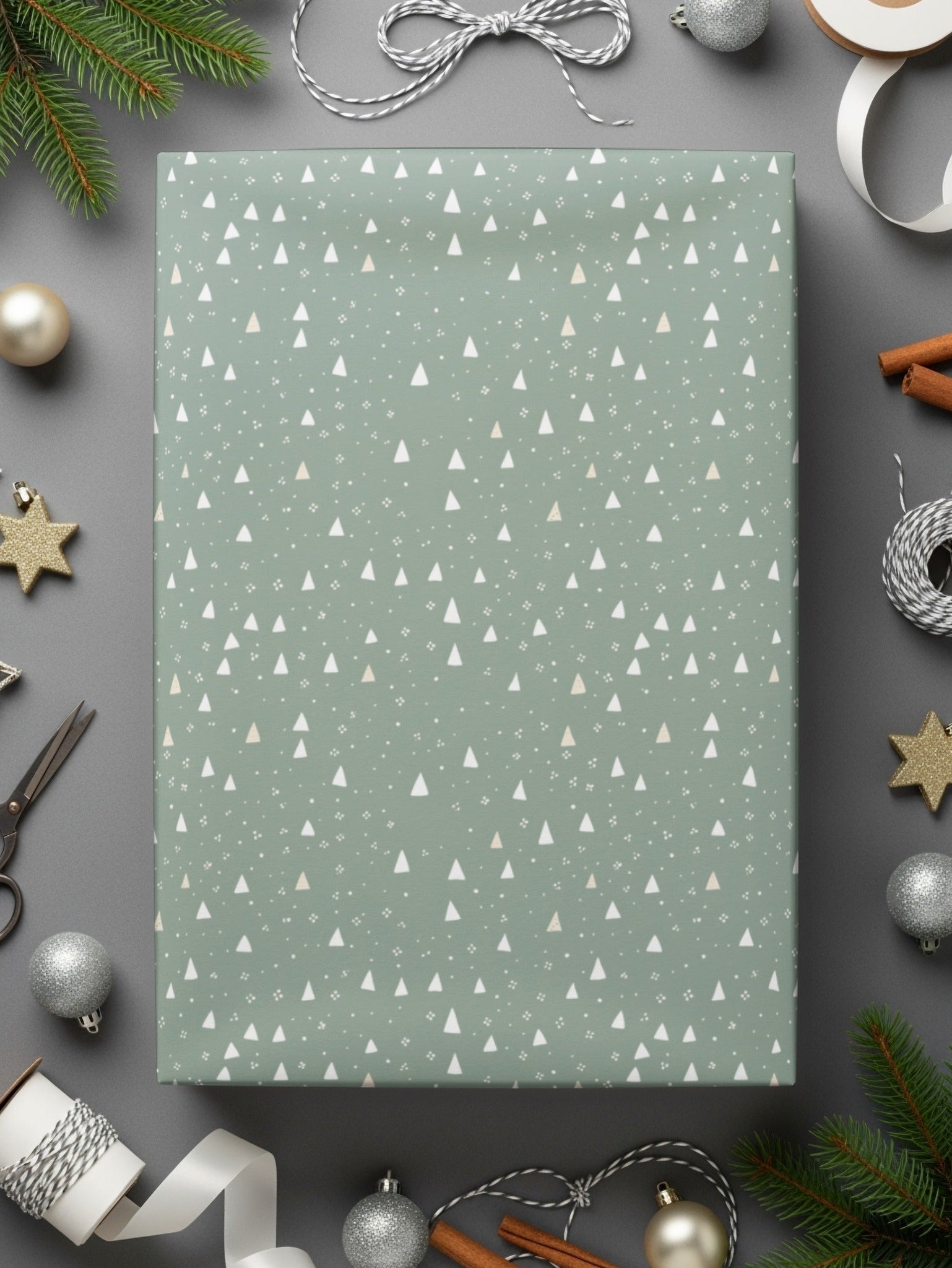 Elegant Winter Holiday Gift Wrapping Paper Sheets Set