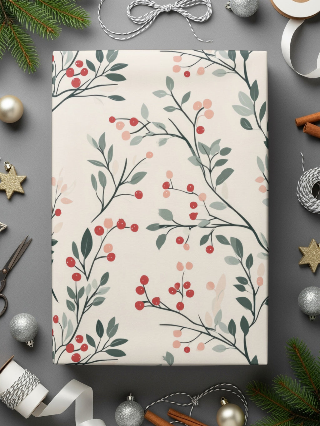 Festive Holiday Themed Wrapping Paper for Presents