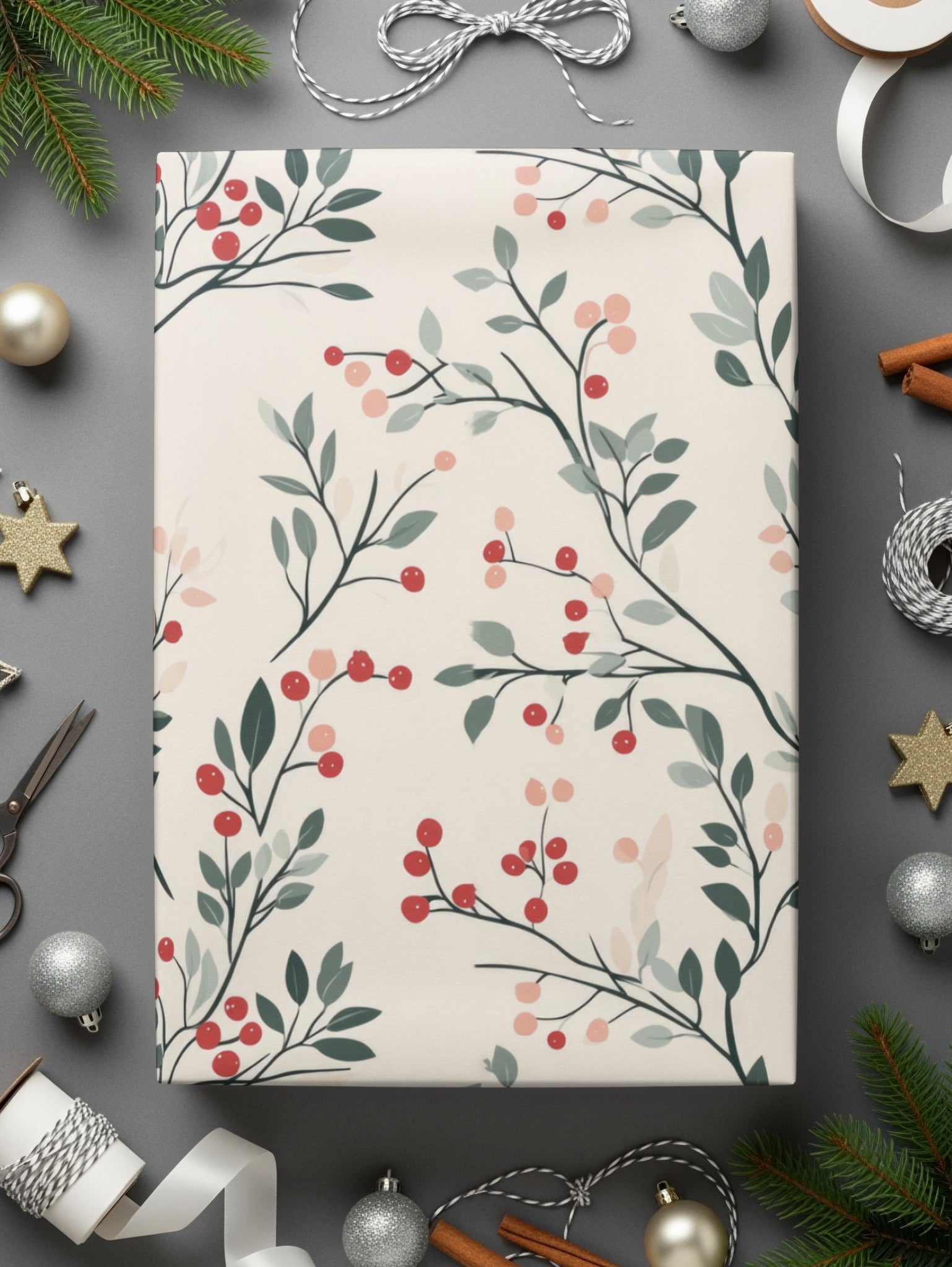 Festive Holiday Themed Wrapping Paper for Presents