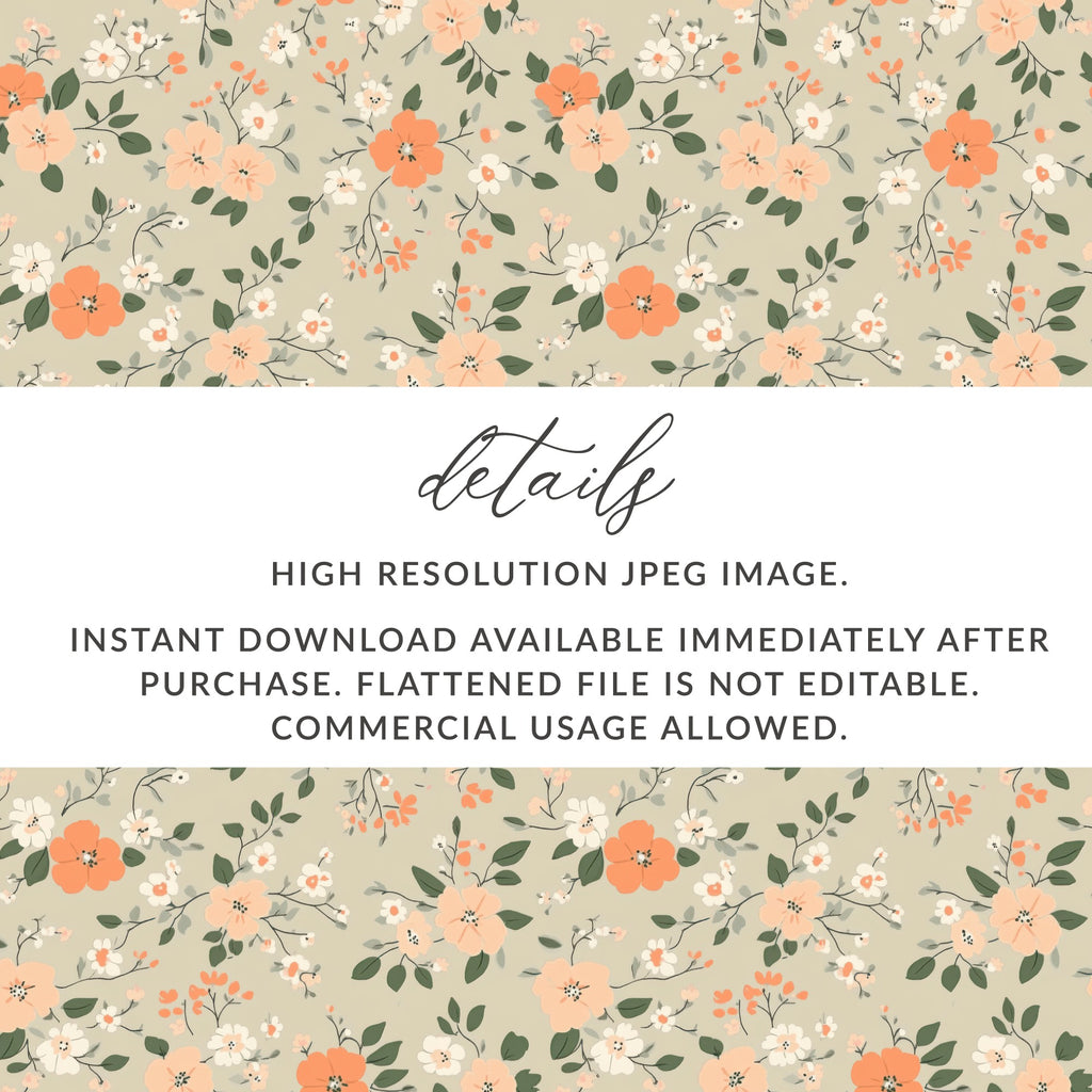 Sage Green Seamless Floral Pattern Digital - Moore and Mountain