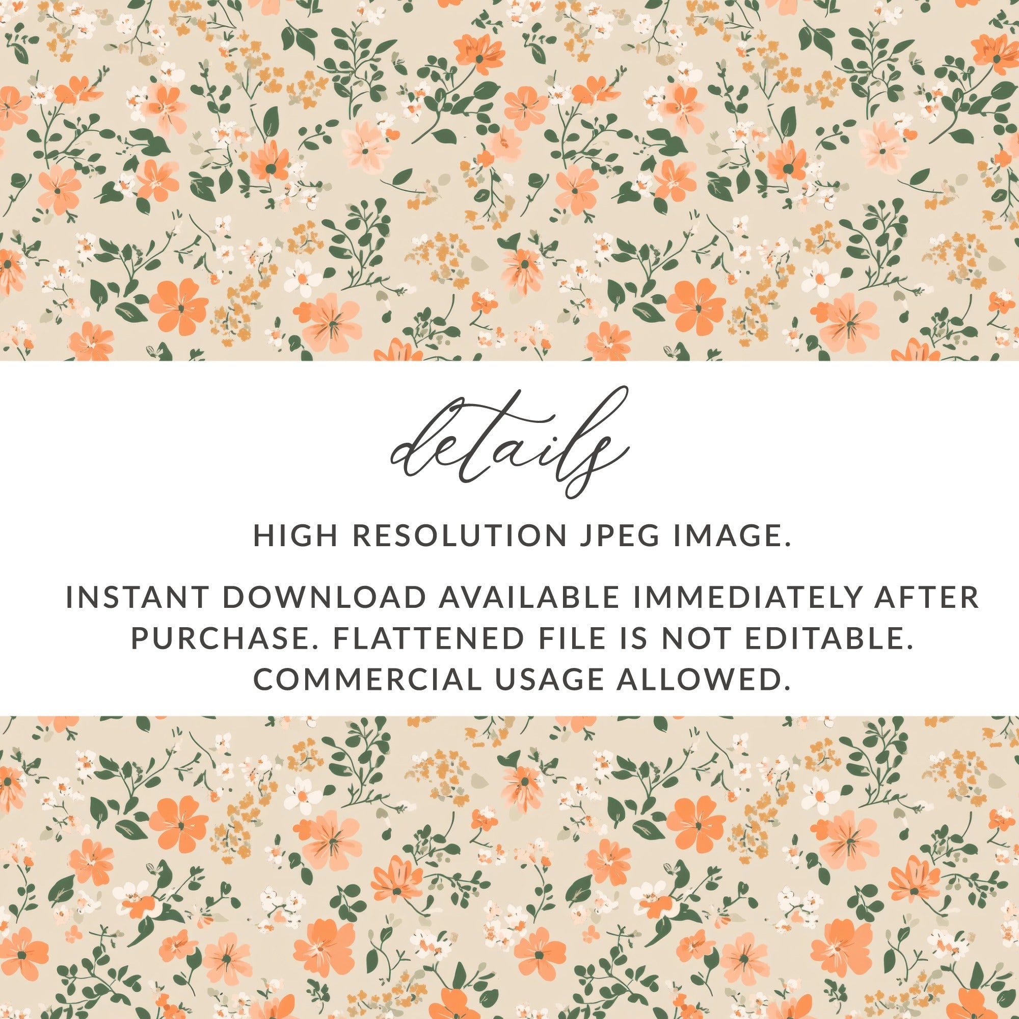 Sage Green Seamless Floral Pattern Digital - Moore and Mountain