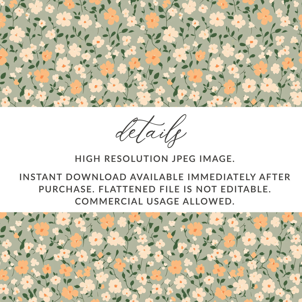 Sage Green Seamless Floral Pattern Digital - Moore and Mountain