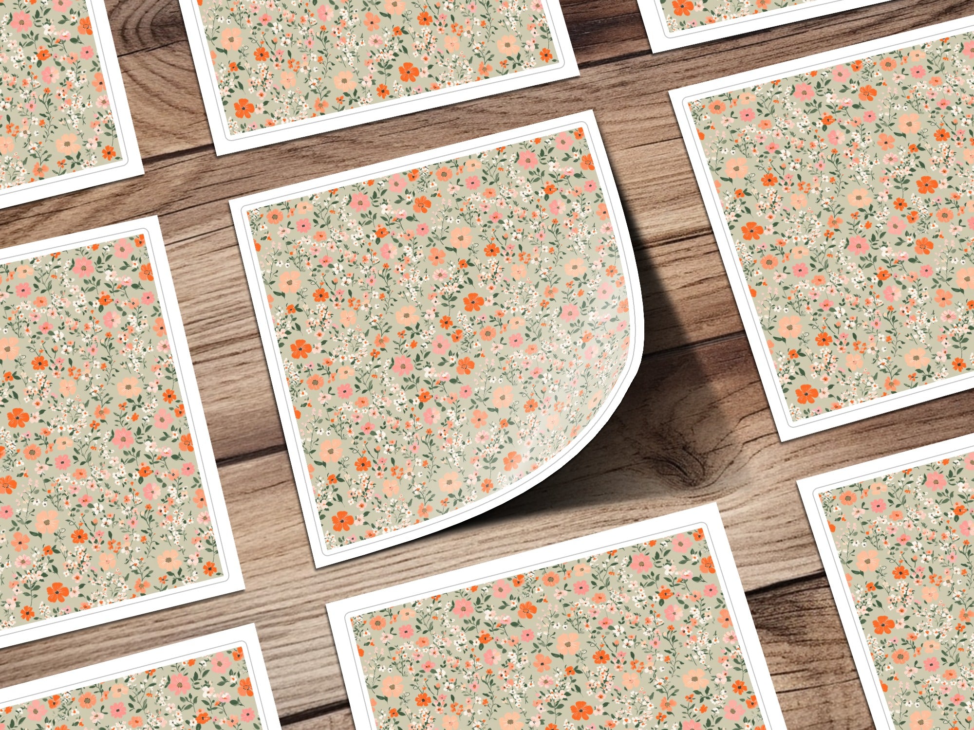 Sage Green Seamless Floral Pattern Digital - Moore and Mountain