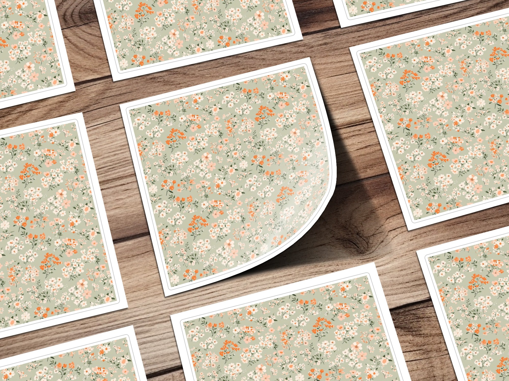 Sage Green Seamless Floral Pattern Digital - Moore and Mountain