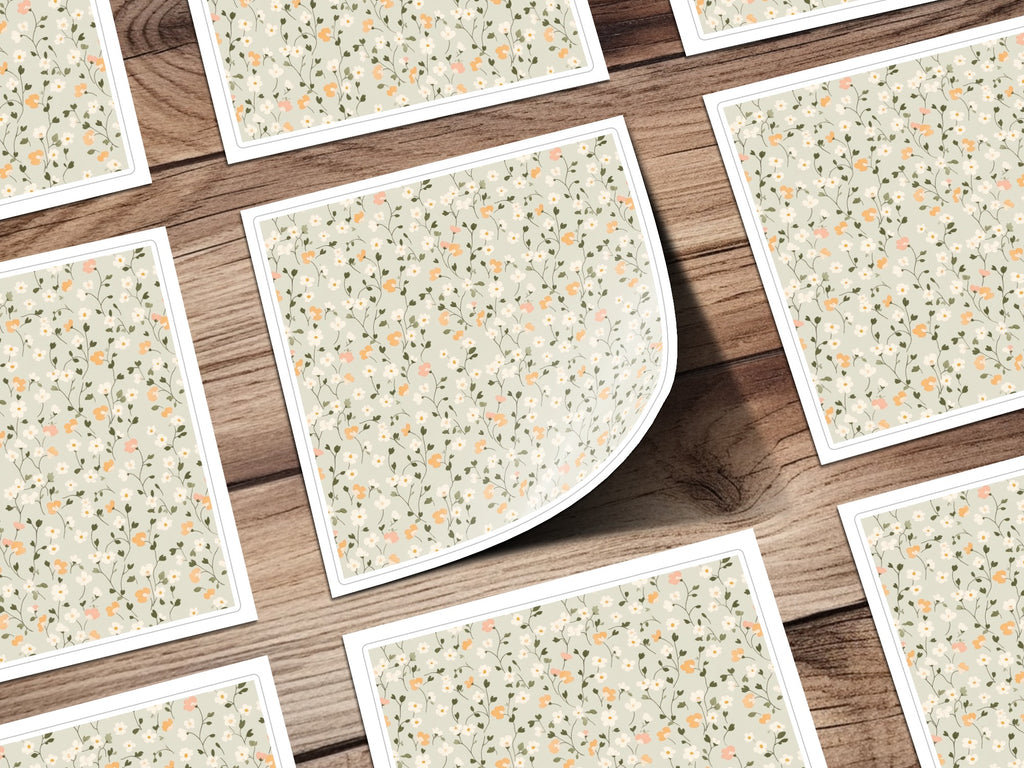 Sage Green Seamless Floral Pattern Digital - Moore and Mountain