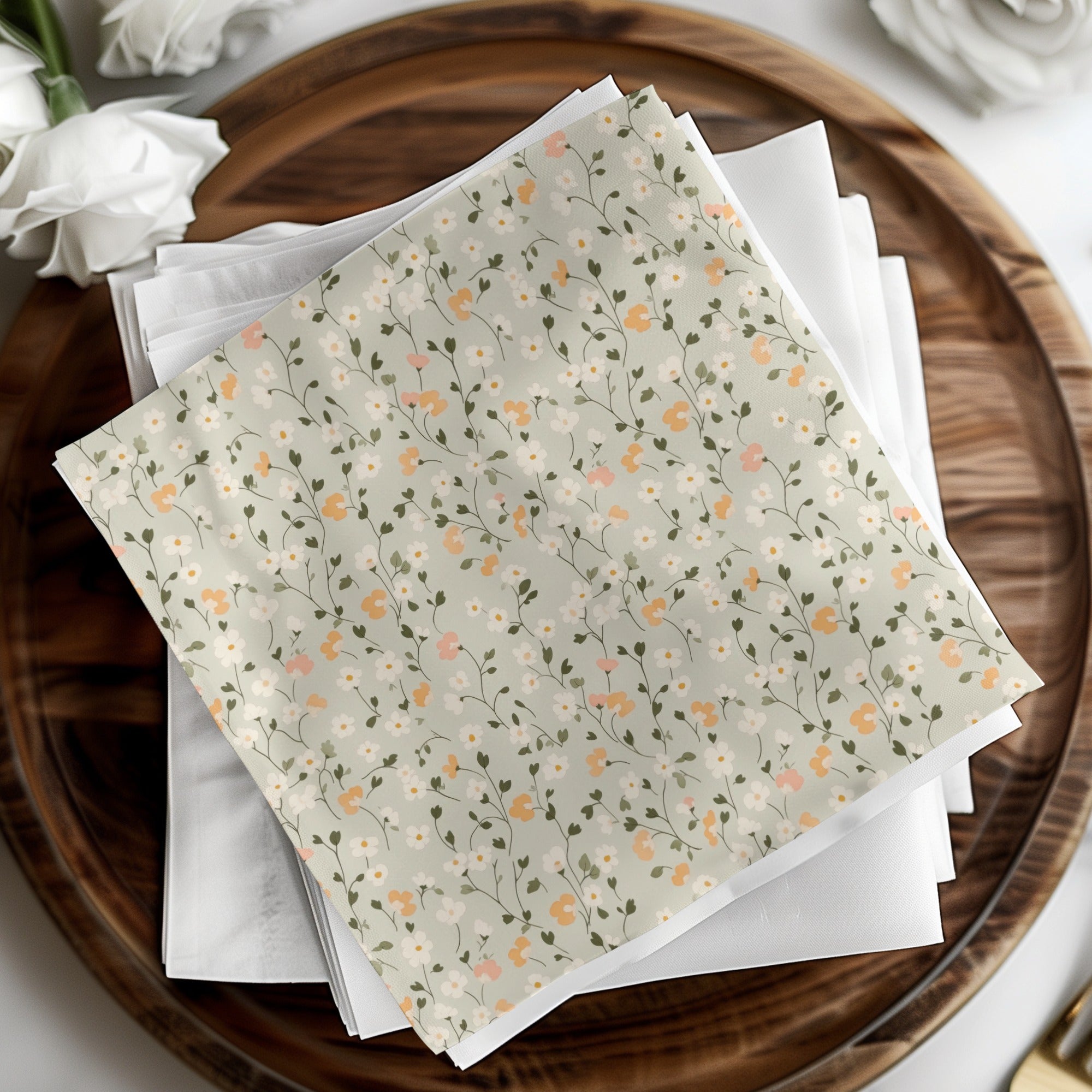 Sage Green Seamless Floral Pattern Digital - Moore and Mountain