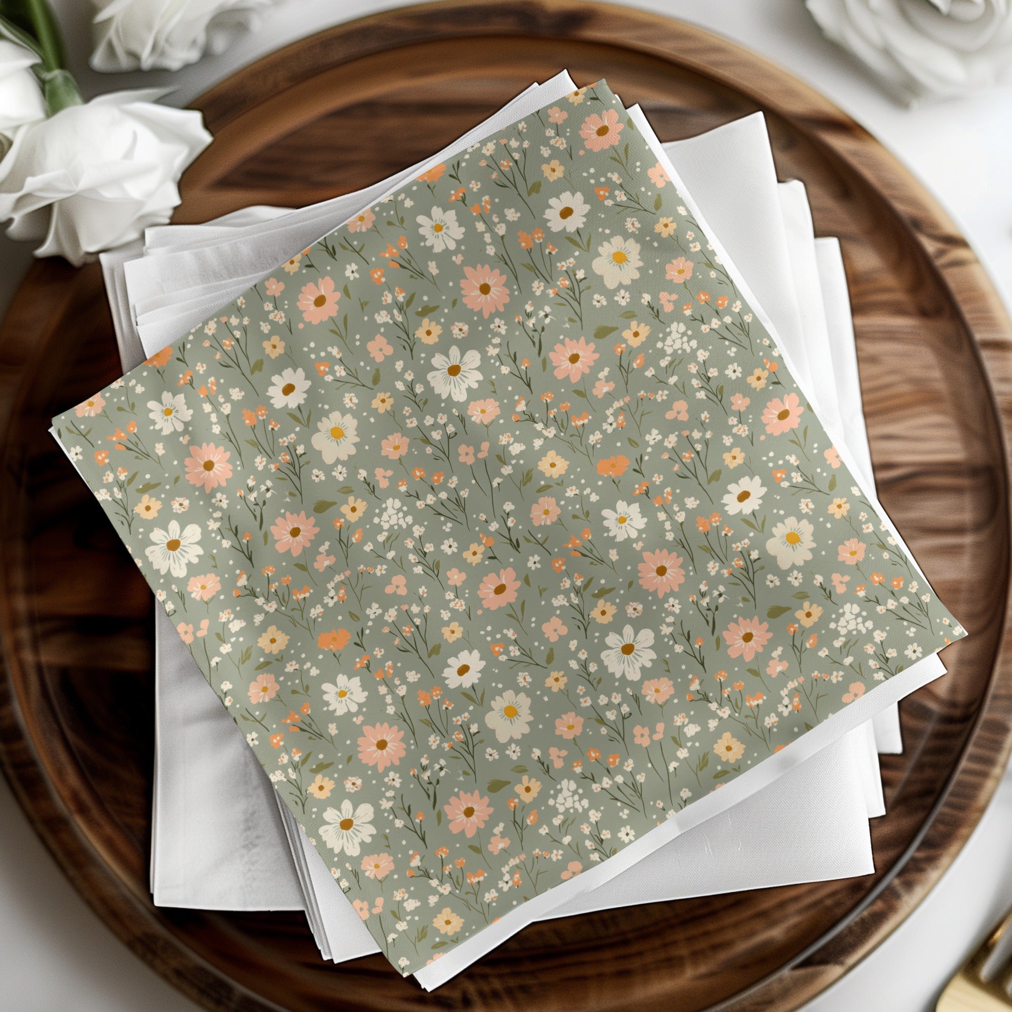 Sage Green Seamless Floral Pattern Digital - Moore and Mountain