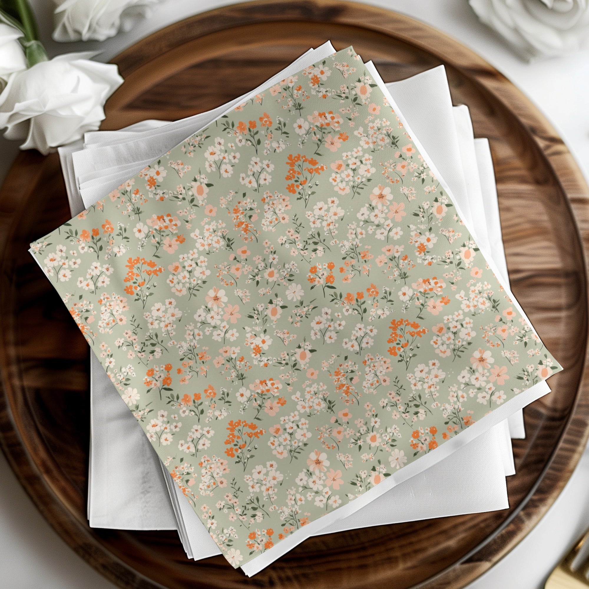 Sage Green Seamless Floral Pattern Digital - Moore and Mountain