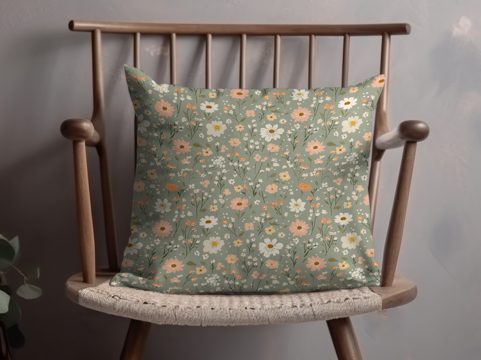Sage Green Seamless Floral Pattern Digital - Moore and Mountain
