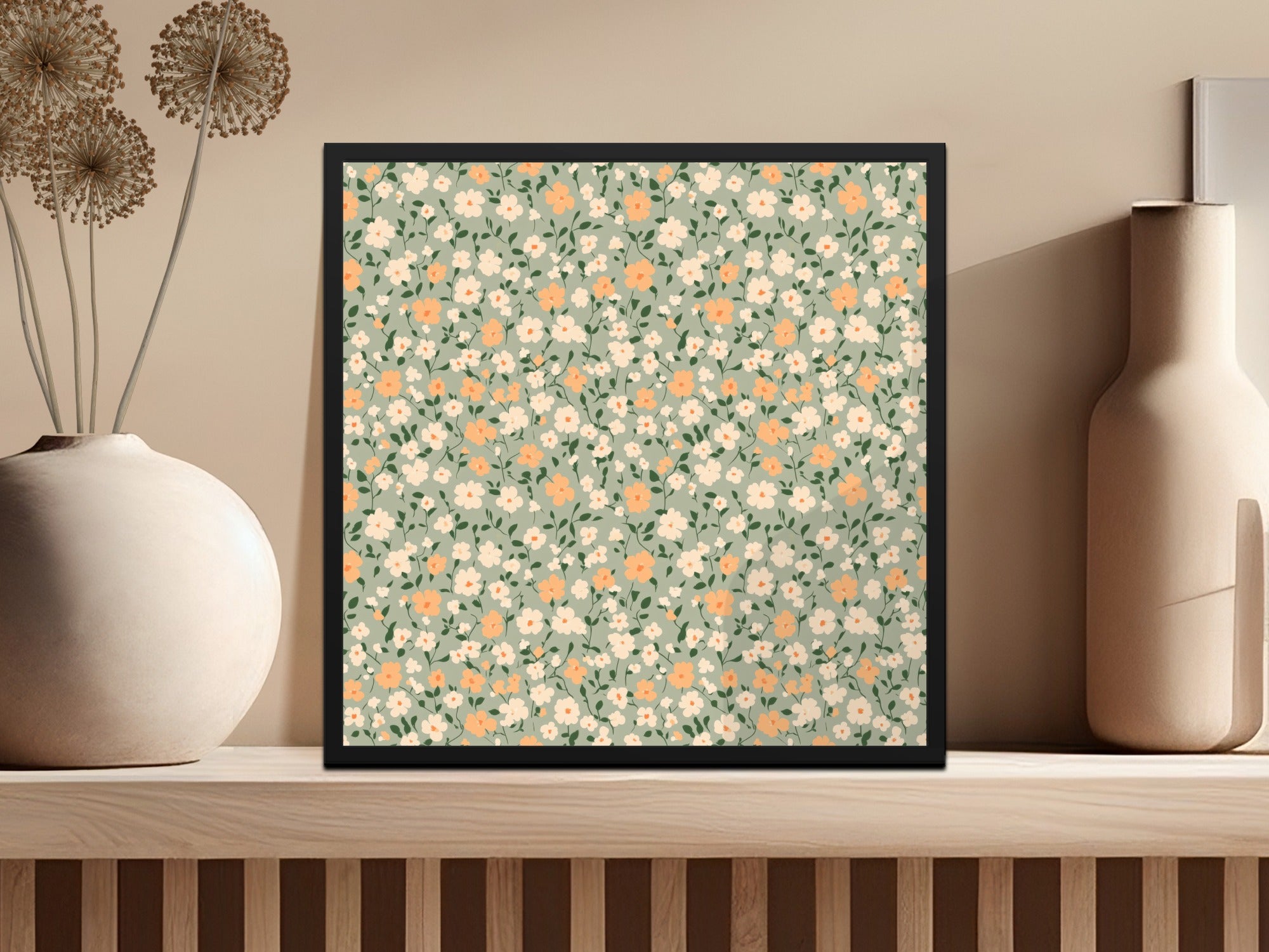Sage Green Seamless Floral Pattern Digital - Moore and Mountain