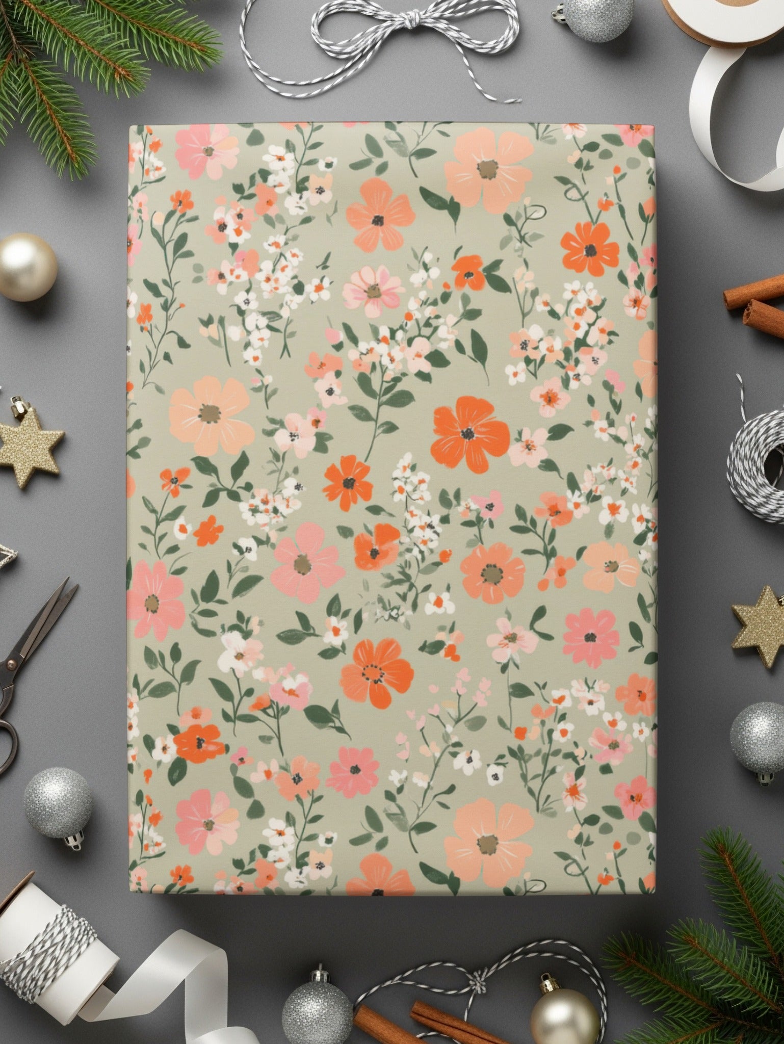Sage Green Seamless Floral Pattern Digital - Moore and Mountain