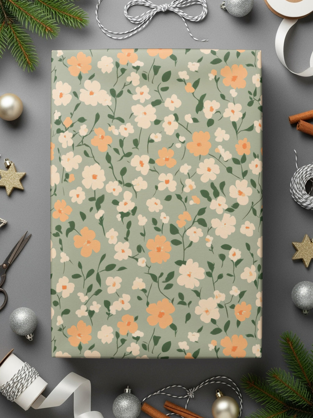 Sage Green Seamless Floral Pattern Digital - Moore and Mountain
