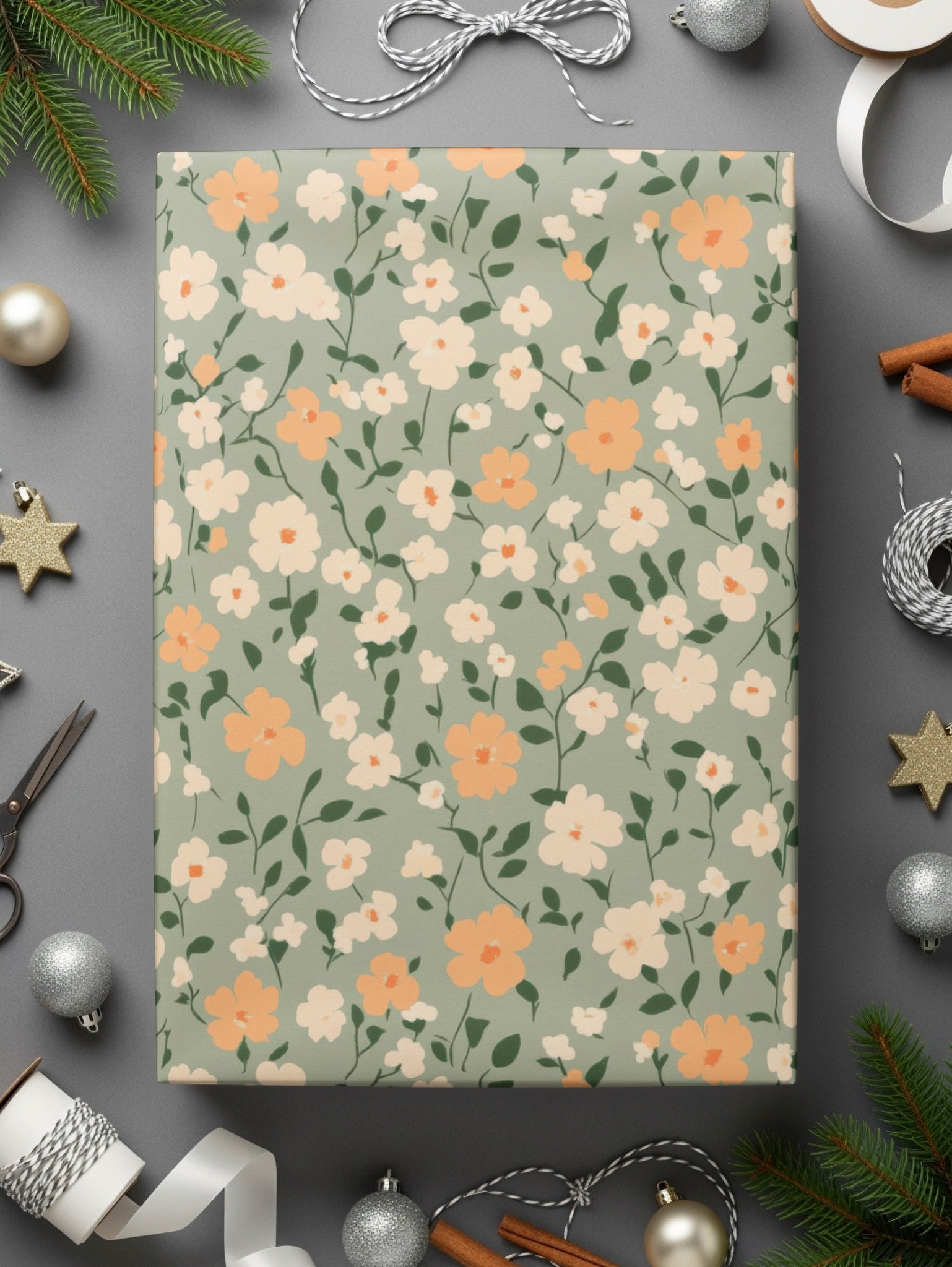 Sage Green Seamless Floral Pattern Digital - Moore and Mountain