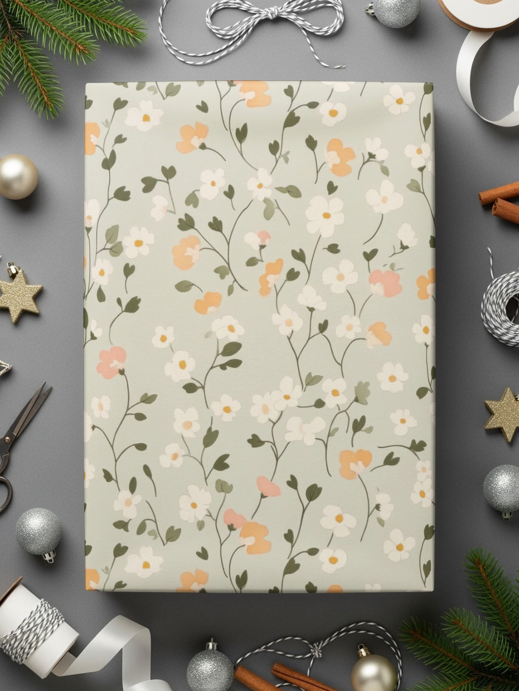 Sage Green Seamless Floral Pattern Digital - Moore and Mountain